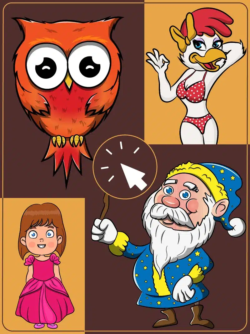 Example of cartoon character design portfolio showcasing various characters and styles