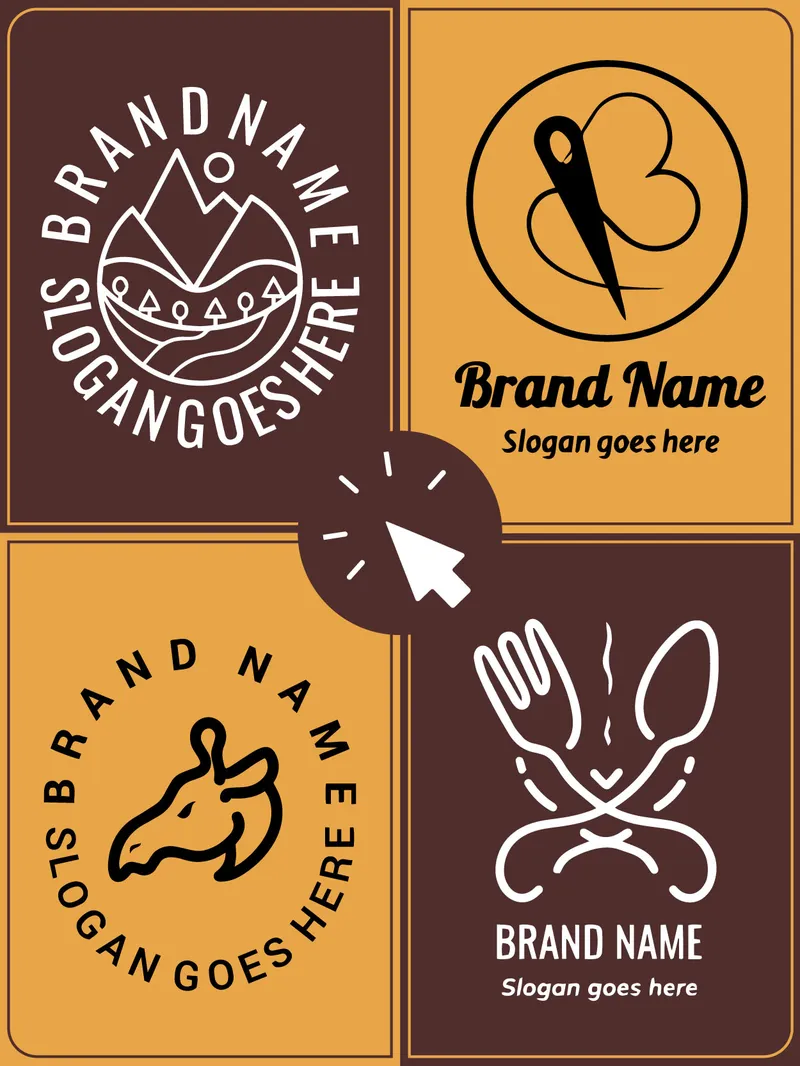 Example of logo design portfolio showcasing various logos created for different clients