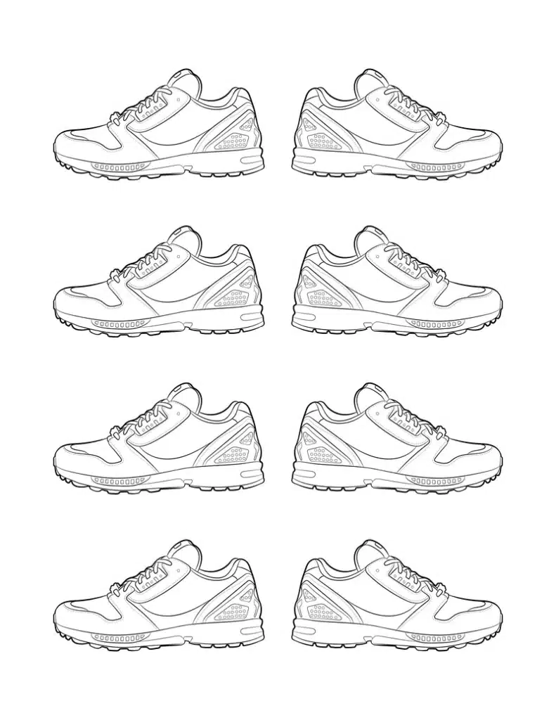 Outline drawing of sneakers