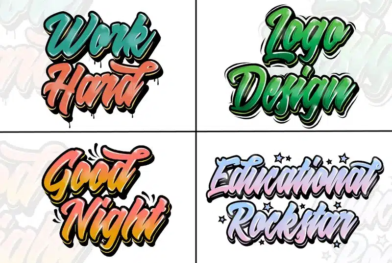 Typography logo design featuring stylish and creative text elements