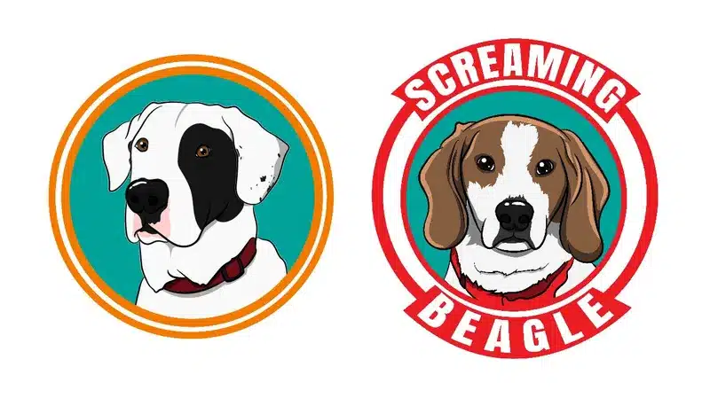 Turned photo into cartoon pets dogs arranged in a circle